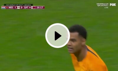 (Video) Watch Liverpool and man united target Cody Gakpo has just scored superb third World Cup goal with a smooth and calm finish 3 Sportelo