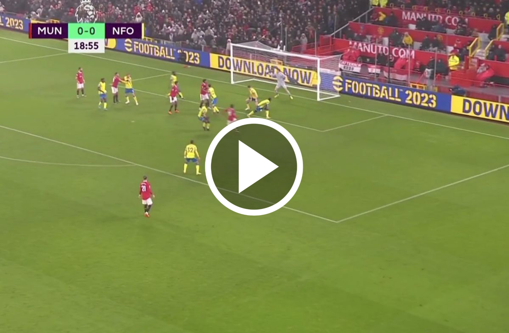 (Video) Goal! - Watch Marcus Rashford sensational goal to give Manchester United Lead against Nottingham Forest 1 Sportelo
