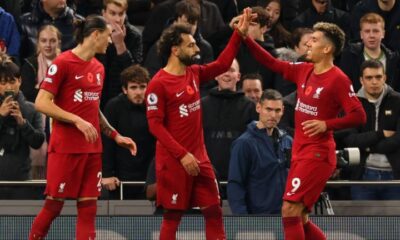 Darwin Nunez, Mo Salah and Firmino