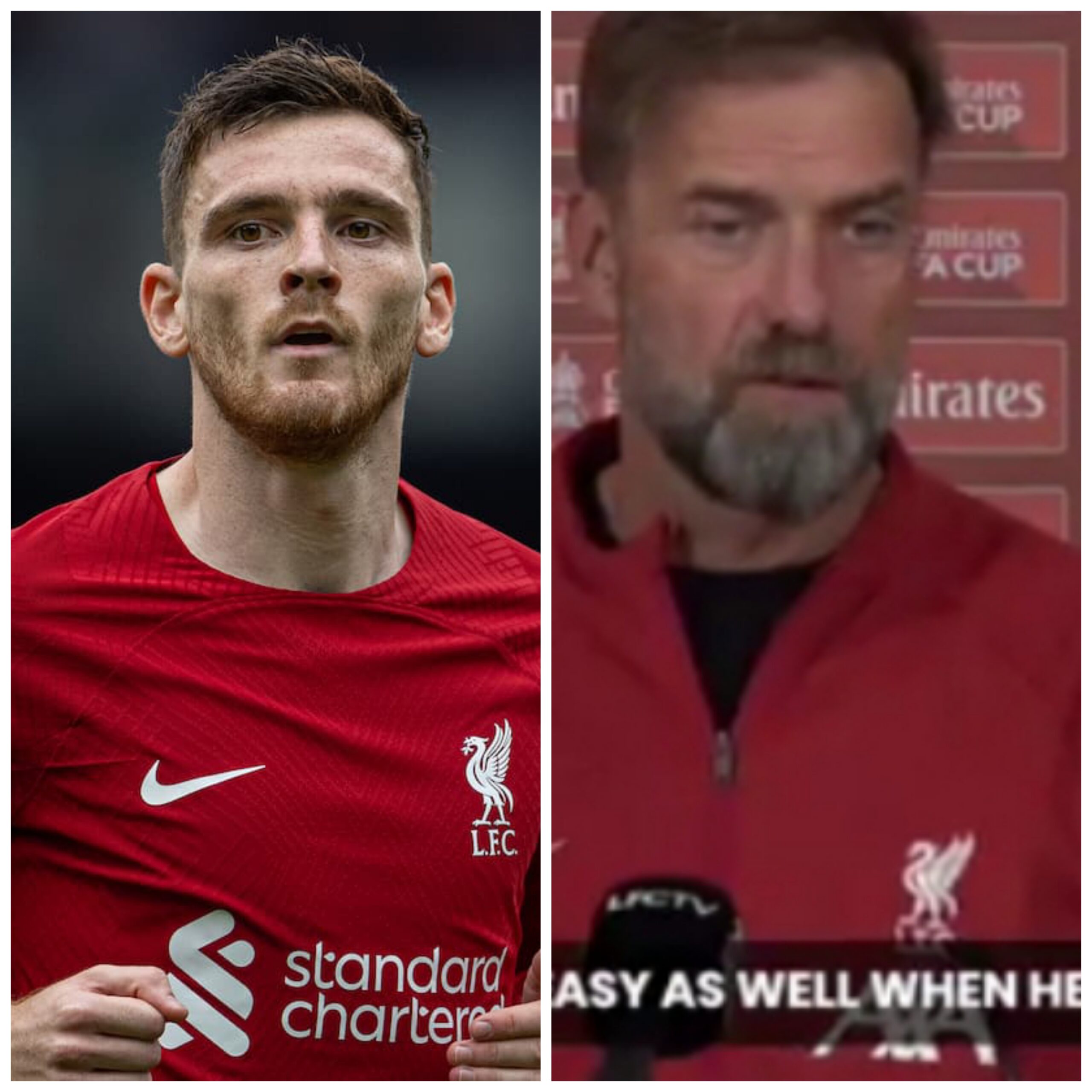 "Not True"-Jurgen Klopp reacts to Andy Robertson's blunt claim that Liverpool are getting worse 2 Sportelo