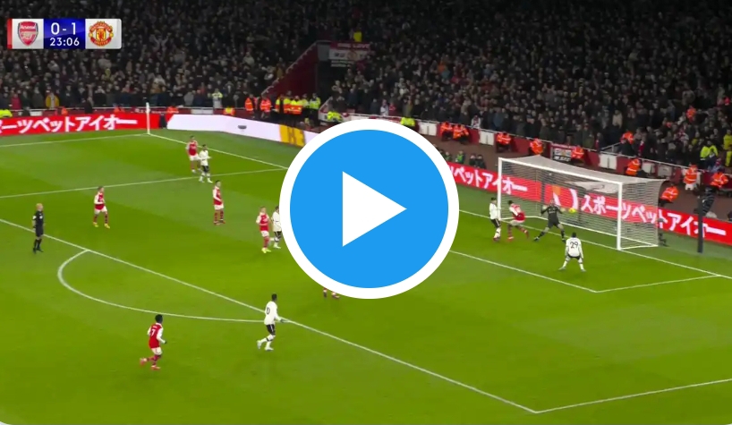 (Video): Goal! - Watch Eddie Nketiah draws Arsenal level vs Man United after heading home a cross from Xhaka 1 Sportelo