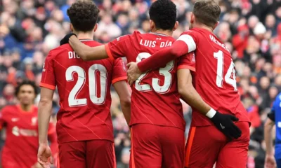 Diogo Jota, Luis Diaz and Henderson