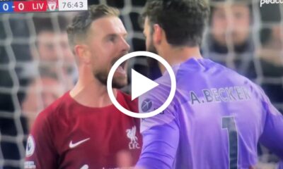 (Video) Watch: The moment Alisson and Henderson exchange angry words during Liverpool’s draw at Chelsea 1 Sportelo