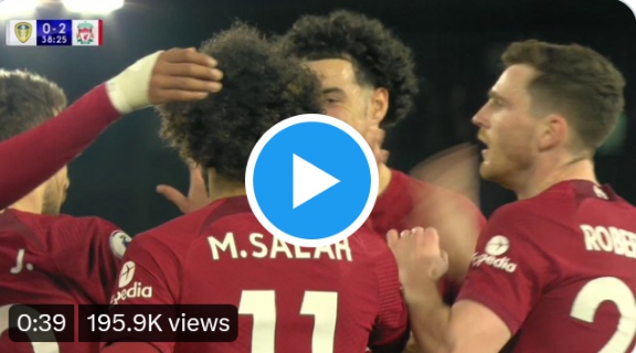 (Video) Watch: Mohamed Salah double Liverpool’s lead vs Leeds with clinical finish 1 Sportelo